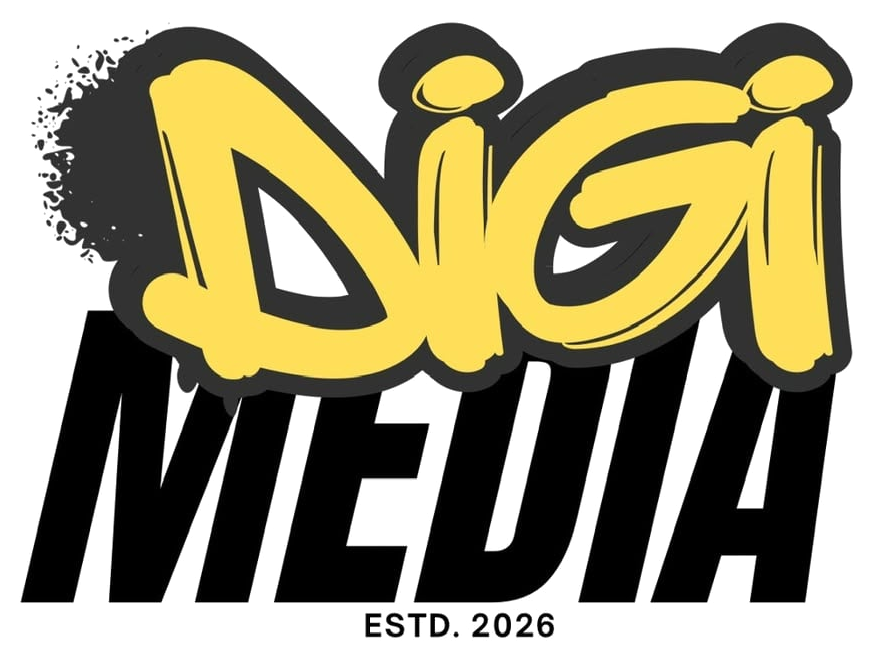 Digi Media original yellow and black graffiti logo